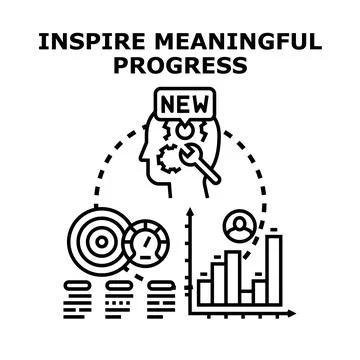 Inspiring meaningful progress achieving new business goals Stock Illustration