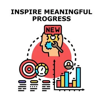 Inspiring meaningful progress achieving new business goals Stock Illustration