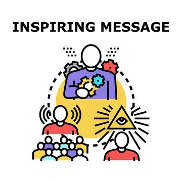 Inspiring message transmitting knowledge and vision to audience Stock Illustration