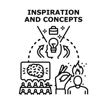 Inspiring new ideas and developing creative concepts Stock Illustration