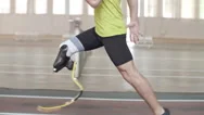 Inspiring Paralympic Athlete Running Stock Footage