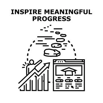 Inspiring path to meaningful progress development Stock Illustration