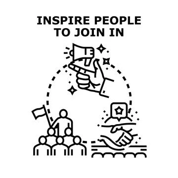Inspiring people to join movement vector concept Stock Illustration