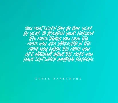 Inspiring quote about the importance of learning day by day Stock Illustration