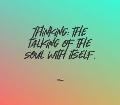 Inspiring quote about the importance of thinking Stock Illustration