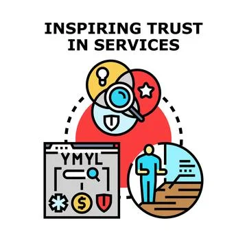 Inspiring trust in internet services concept Stock Illustration