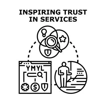 Inspiring trust in internet services concept Stockillustratie