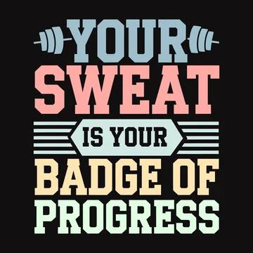 Inspiring Workout Typography for Those Focused on Fitness Success Stock Illustration