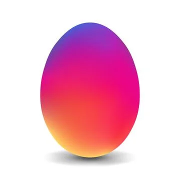 Insta color chicken egg for easter Realistic and volumetric egg Stock Illustration