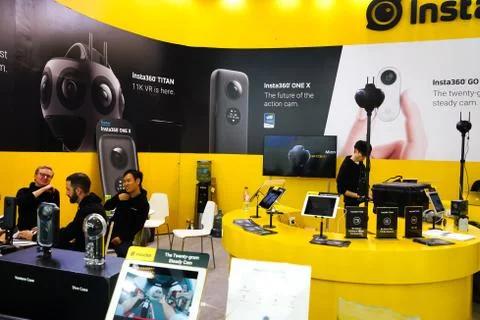 Insta360 exhibition booth Stock-Fotos