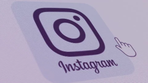 Instagram 2 Icon Click Close Up Stock Footage 163880735