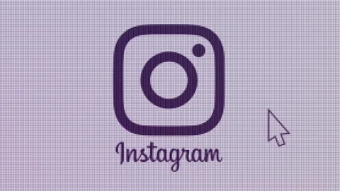 Instagram 2 Icon Click Close Up Front Camera Stock Footage 163880736