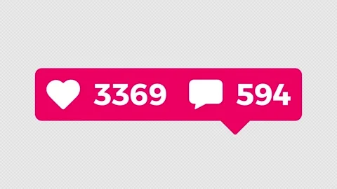 Instagram like and comment counter with Alpha Channel, 4k Stock Footage 234083681