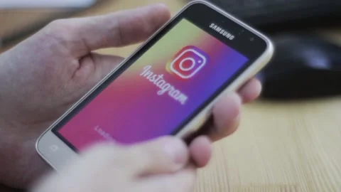 The Instagram application takes a very long time to load Stock Footage 106630584