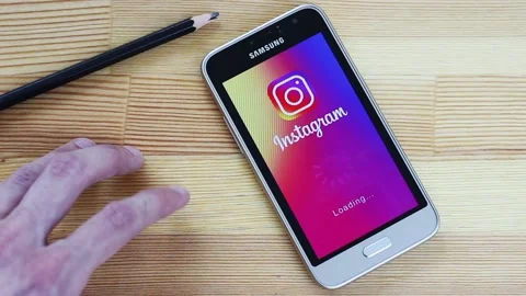 The Instagram application takes a very long time to load Stock Footage 106630819