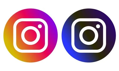 Instagram button icon. Set instagram screen social media alternative style Stock Illustration