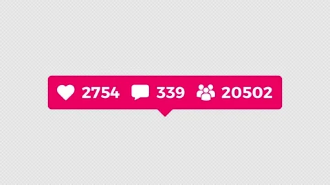 Instagram like ,comment and follow counter with Alpha Channel, 4k Stock Footage 234083618