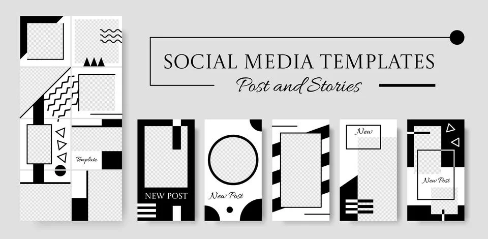 Instagram frames. Internet post. Social media story templates collection. Insta Stock Illustration
