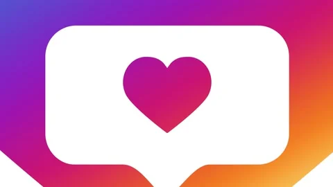 Instagram Heart shape Like icon Social media 4K 3D Green Screen Loop Animation. Stock Footage 141302203