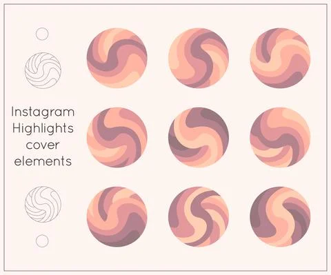 Instagram highlights cover elements Abstract style Stock Illustration
