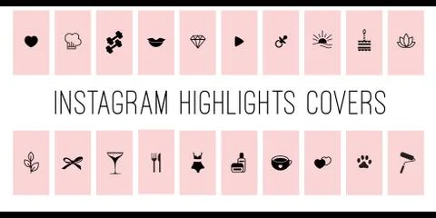 Instagram Highlights Stories Covers Stock-Illustration
