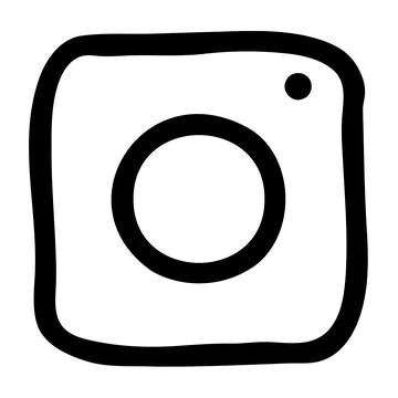Instagram icon in doodle style Stock Illustration