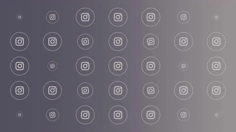 Instagram icons pattern on network background Stock Footage 166136863