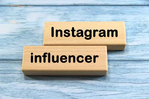 "Instagram influencer" text or message short word english letter on wooden .. Stock Photos