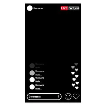 Instagram live broadcast template vector Stock Illustration