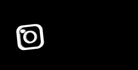 Instagram logo in 3d on black background Stock Illustration