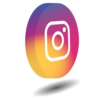 Instagram logo with 3d view Stock Illustration