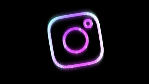 Instagram logo animation on a simple black background. Stock Footage 313520409