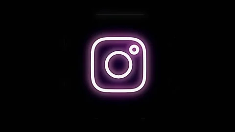 Instagram logo animation on a simple black background Stock Footage 313520414