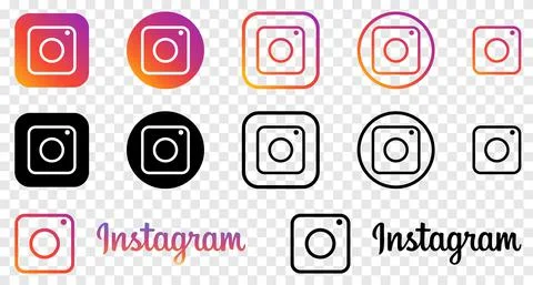 Instagram logo set Stock Illustration