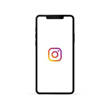 Instagram logo on white iphone screen. Editorial vector. Kyiv, Ukraine - Dece Stock Illustration
