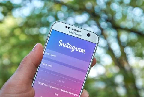 Instagram mobile app Stock Photos