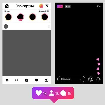 Instagram mobile application Stock Illustration