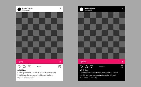 Instagram mockup post empty screen ui background Stock Illustration