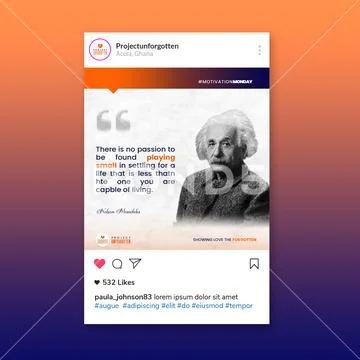 Instagram Motivation template PSD Template
