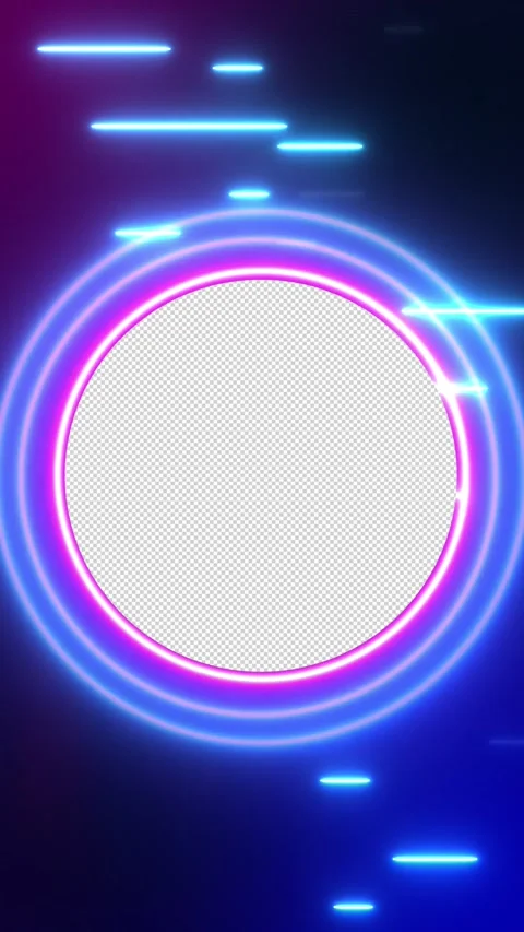 Instagram Neon Frame with Alpha Transparency and Neon Lines Stock Footage 201998564