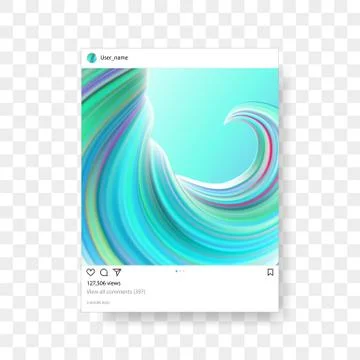 Instagram photo frame template with creative gradient illustration background Illustrazione stock