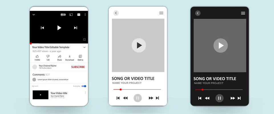 Instagram post frame mockup template design vector in light mode and dark mode Stock Illustration