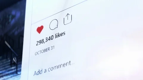 Instagram post going viral, likes counter, popularity growing, trending Video stock 120741965