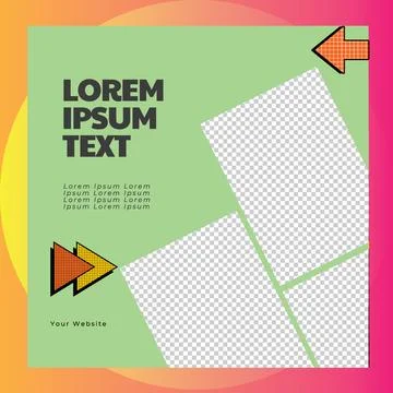 Instagram post template banner. Social Media Post Facebook Promotion. Web ads Stock Illustration