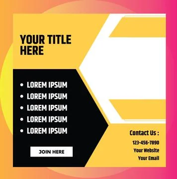 Instagram post template banner. Social Media Post Facebook Promotion. Web ads Illustrazione stock