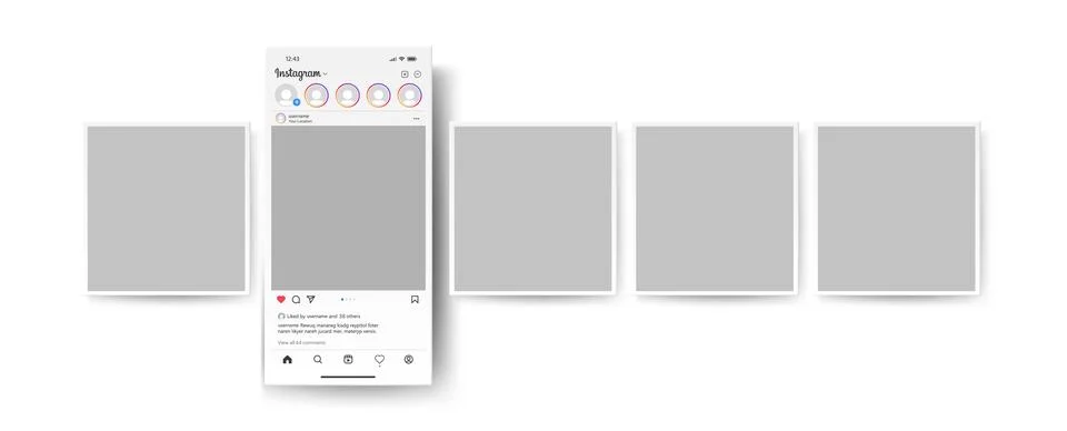 Instagram post template vector illustration. Perfect social media post-frame Stock Illustration