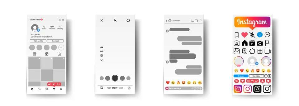 Instagram post template vector illustration. Perfect social media post-frame Stock Illustration