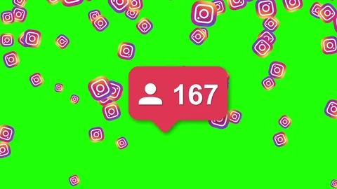 instagram red icon followers counter notification green screen logo 3d render footage 85092148 - new counter notification icon instagram follower stock vector