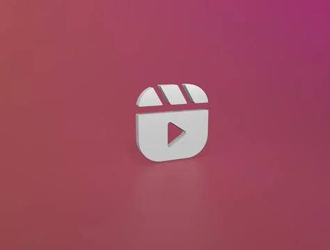 Instagram Reels Icon 3d render illustration Image Illustrazione stock