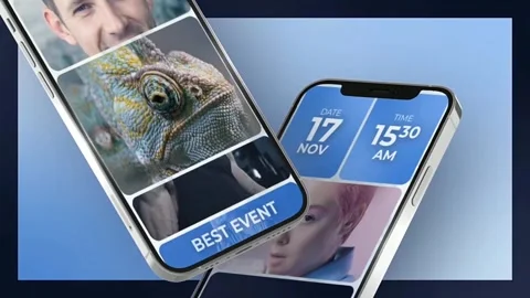 Instagram Reels-Instagram Reel Multiscreen Vertical Blue  Stock After Effects